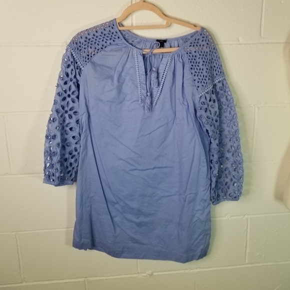 J Crew short eyelet blue tunic - Picture 6 of 10